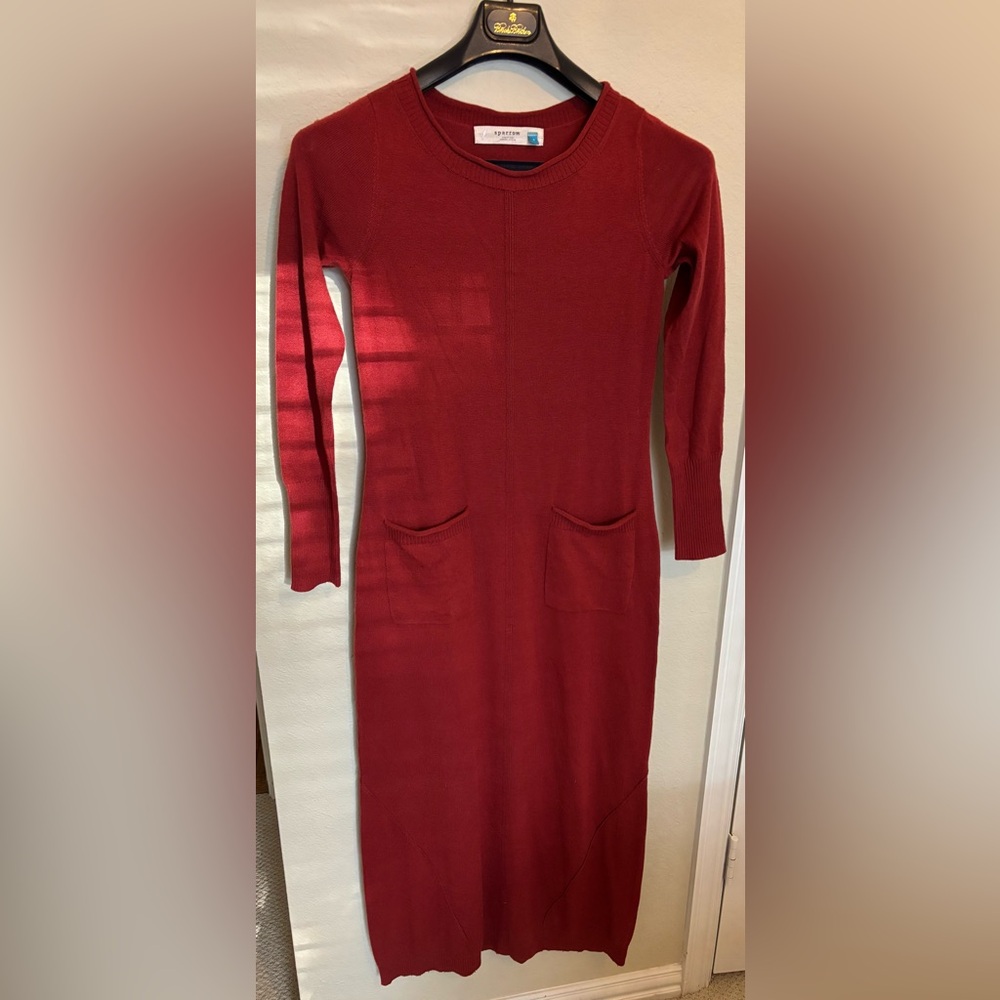 Anthropologie|Sparrow Brick Red Sweater Dress